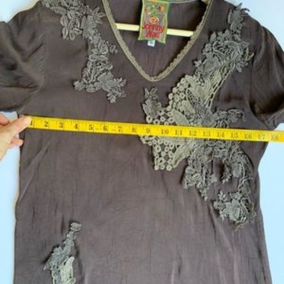 Johnny Was  Gray Lace Appliqué Tunic Small - Picture 3 of 7
